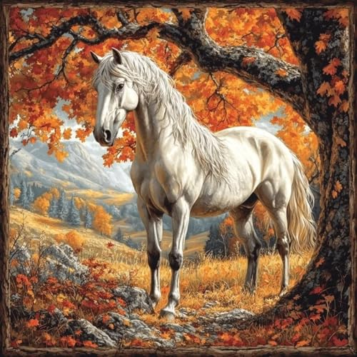 Diamond Painting Horse, Diamond Painting Erwachsene Anfänger Baum, DIY Diamant Malerei Basteln Set, 5D Runder Full Drill Diamant Malerei Set, für Home Décor, Geschenke für Frauen, 30x30cm 2-6005 Diamond Painting Horse, Diamond Painting Erwachsene Anfänger Baum, DIY Diamant Malerei Basteln Set, 5D Runder Full Drill Diamant Malerei Set, für Home Décor, Geschenke für Frauen, 30x30cm 2-6005 von MAYUPEOU