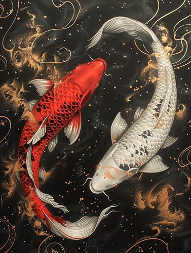 Malen Nach Zahlen Erwachsene Fisch, Streifen Malen Nach Zahlen, Paint by Numbers Bastelset Erwachsene, Malen Nach Zahlen Kinder Mit Pinsel und Acrylfarbe, Geschenke, 100x200cm (Rahmenlos) W-3-3 von MAYUPEOU