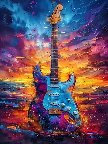 Malen Nach Zahlen Erwachsene Gitarre, Musikinstrument Malen Nach Zahlen, Paint by Numbers Bastelset Erwachsene, Malen Nach Zahlen Kinder Mit Pinsel und Acrylfarbe, Geschenke, 20x40cm (Rahmenlos) N-N-L von MAYUPEOU