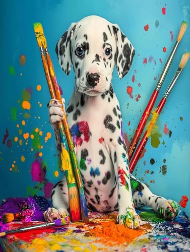 Malen Nach Zahlen Erwachsene Hund Malen Nach Zahlen, Pigment Malen Nach Zahlen ab 7 Jahre Mädchen Kits Mit Pinsel und Acrylfarbe, Paint by Numbers für Home Decor, Geschenke 60x120cm (Rahmenlos) 0-C-8 von MAYUPEOU