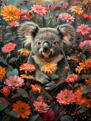 Malen Nach Zahlen Erwachsene Koala, Blume Malen Nach Zahlen, Paint by Numbers Bastelset Erwachsene, Malen Nach Zahlen Kinder Mit Pinsel und Acrylfarbe, Geschenke für Frauen, 40x80cm (Rahmenlos) 6-F-1 von MAYUPEOU