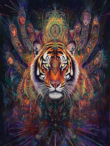 Malen Nach Zahlen Erwachsene Tiger, Tier Malen Nach Zahlen, Paint by Numbers Bastelset Erwachsene, Malen Nach Zahlen Kinder Mit Pinsel und Acrylfarbe, Geschenke für Frauen, 100x200cm (Rahmenlos) 4-9-R von MAYUPEOU