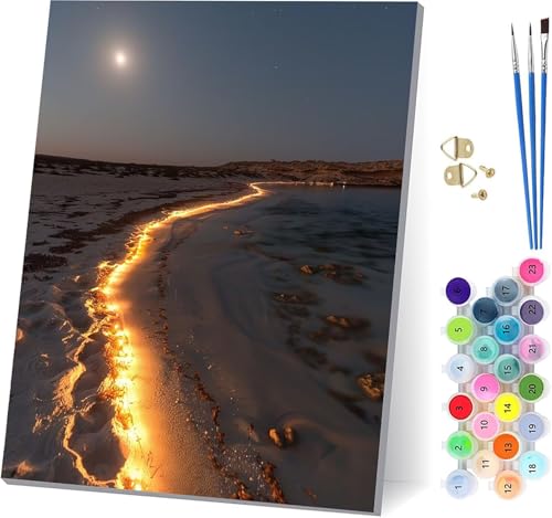 Strand Malen Nach Zahlen Erwachsene Mit Rahmen, Malen Nach Zahlen Landschaft, DIY Set Erwachsene Mit 3 Pinseln und Acrylfarbe Knitterfreie Leinwand, Paint by Numbers für Deko Wohnzimmer 70x95cm I-4380 Strand Malen Nach Zahlen Erwachsene Mit Rahmen, Malen Nach Zahlen Landschaft, DIY Set Erwachsene Mit 3 Pinseln und Acrylfarbe Knitterfreie Leinwand, Paint by Numbers für Deko Wohnzimmer 70x95cm I-4380 von MAYUPEOU