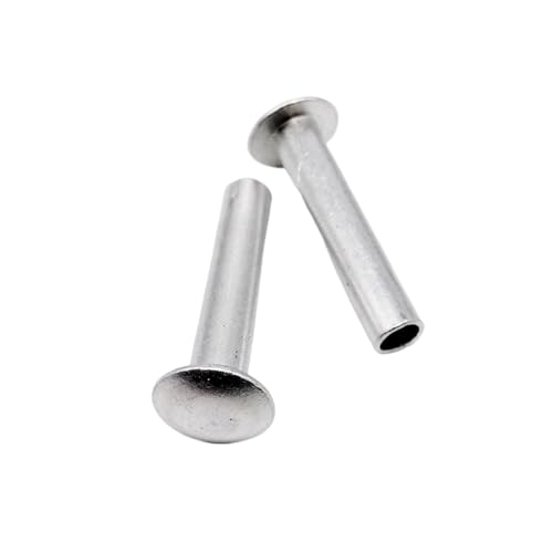 MAYyhem 10/50 Stück M2 M2,5 M3 M4 M5 M6 Aluminium runder Flacher Trusskopf Halbhalbhohlschaft Niete Durchmesser 2–6 mm Länge 3–30 mm(10MM_M5) von MAYyhem