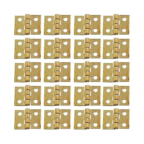 MAYyhem 20 Stück 10 x 8 mm kleine Mini-Metallscharniere for Haus, Miniatur-Schrank, Möbelbeschläge, Heim-Hardware(Gold) von MAYyhem