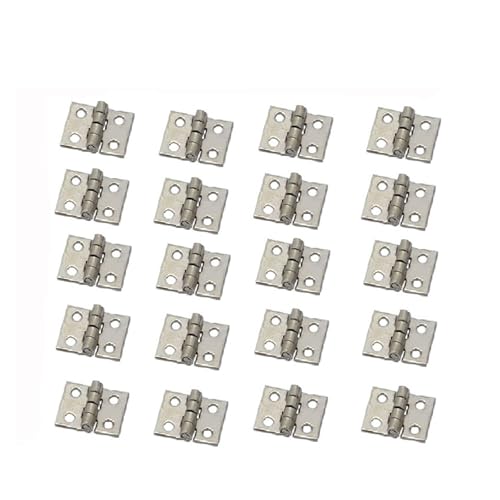 MAYyhem 20 Stück 10 x 8 mm kleine Mini-Metallscharniere for Haus, Miniatur-Schrank, Möbelbeschläge, Heim-Hardware(Silver) von MAYyhem