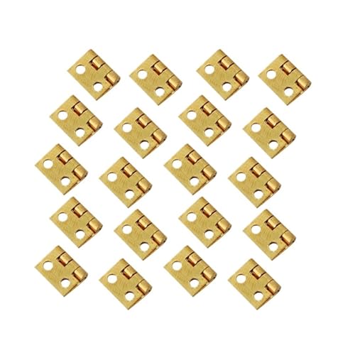 MAYyhem 20 Stück Mini-Scharniere for Haus, Miniatur-Kabinett, Schrank, Türscharniere, kleine dekorative Heim-Hardware(Gold) von MAYyhem