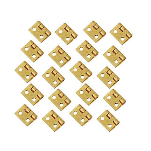 MAYyhem 20 stücke 10 * 8mm Mini Kleine Gold Silber Metall Scharnier for Haus Miniatur Schrank Möbel Beschläge for Schränke Hause(Gold) von MAYyhem