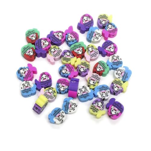 Meerjungfrauen-Ton-Perlen, gemischte Polymer-Ton, niedliche Charms, 100 Stück Acryl-Herzperlen für DIY-Armbänder, Halsketten, Schmuckhandwerk (Meerjungfrau) von MAZVYLF