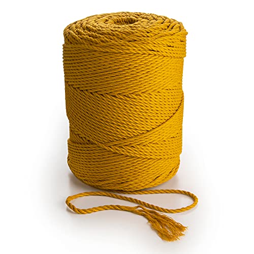 MB Cordas Macrame Kordel 3mm * 260 m - 3PLY gefärbtes Baumwollseil für Makramee Traumfänger, Wandbehang Feder, Pflanzenaufhänger und Geschenkverpackungen von MB Cordas