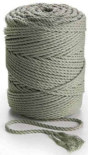 MB Cordas Macrame Kordel 4mm x 150 m Baumwollschnur - 3 PLY gefärbtes Baumwollseil für Makramee Traumfänger, Wandbehang Feder, Pflanzenaufhänger und Geschenkverpackungen von MB Cordas