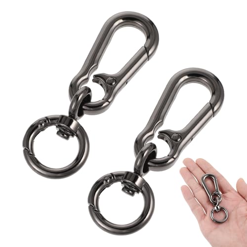 MBAIYO Schwarz Drehbare Karabinerhaken,2 Stück Metall Karabiner Schlüsselanhänger mit Drehgelenk Abnehmbare Karabinerverschluss für DIY Keychain Geldbeutel Handtasche Basteln Rucksack Zubehör MBAIYO Schwarz Drehbare Karabinerhaken,2 Stück Metall Karabiner Schlüsselanhänger mit Drehgelenk Abnehmbare Karabinerverschluss für DIY Keychain Geldbeutel Handtasche Basteln Rucksack Zubehör von MBAIYO