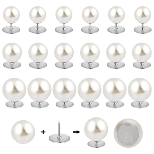 Perlenbroschenknöpfe, abnehmbar, wiederverwendbar und vielseitig einsetzbar für Hemd, Kleid, Pullover, Schal, für Damen, 10 mm, 12 mm, 14 mm, 24 Sets von MBLFHSG