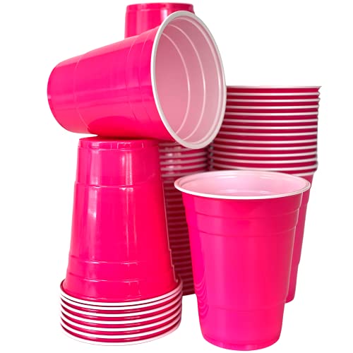 50 Pinke Trinkbecher 0,5 l | Bierpong Becher Set für Geburtstag & Festival | Plastikbecher robust & wiederverwendbar | Party-Cups spülmaschinenfest von MBP My Beer Pong