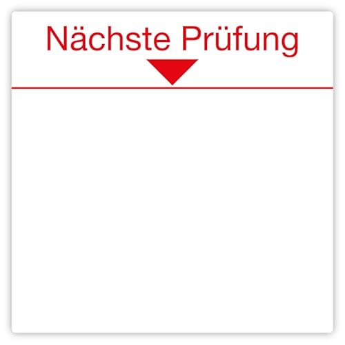 1000 Stück – Aufkleber „Nächste Prüfung“ für Ø2cm Jahresmarke Prüfplakette | 4x4cm Made in Germany von MBS-SIGNS