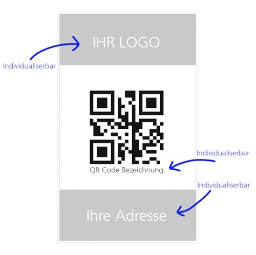 1000 Stück – Wartungsaufkleber individuelle Anpassbare QR-Code Etiketten fortlaufende Nummer oder/und Zahlen Barcode | inkl. Ihrem Logo | Made in Germany von MBS SIGNS