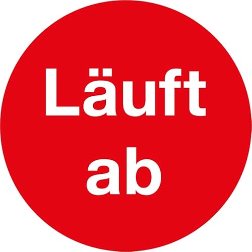 25 Stück – Prüfplakette auf Bogen MHD Hinweis „Läuft ab“ Etiketten Sticker Folie Rot | Ø 20-40 mm Made in Germany, Größen Name: Ø 40 mm von MBS-SIGNS