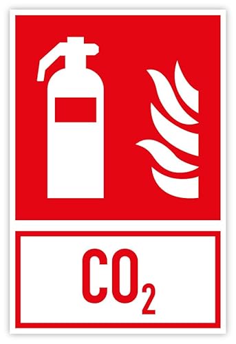 Aufkleber Brandschutzzeichen „CO2 Feuerlöscher“ Kombischild Symbol Folie selbstklebend ISO 7010 (F001) | 20x30 cm Made in Germany von MBS-SIGNS