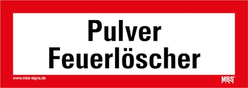 Aufkleber Brandschutz „Pulver Feuerlöscher“ Folie selbstklebend nach DIN 4066 | 21x7,4 cm Made in Germany von MBS-SIGNS