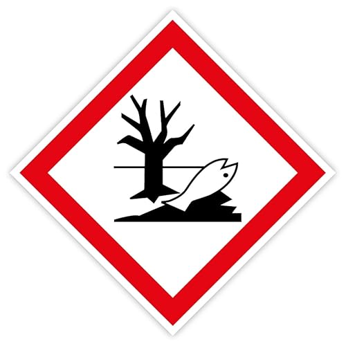 Aufkleber Warnzeichen GHS 09 „Umweltgefährlich/Gewässergefährdend“ GHS-Gefahrensymbol Folie selbstklebend, quadratisch | 5-20cm Made in Germany, Größen Name: 5x5cm von MBS-SIGNS