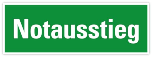 Aufkleber Fluchtweg Notausgang „Notausstieg“ Folie selbstklebend | 300x105 mm made in Germany von MBS-SIGNS