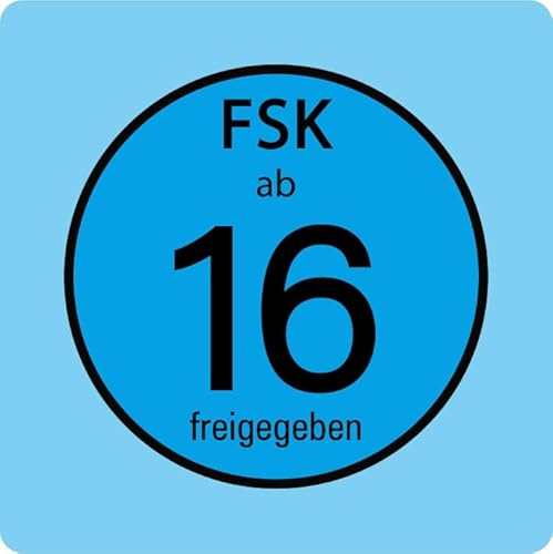 Aufkleber Hinweis Alterseinstufung „FSK ab 16“ Symbol Schild Folie selbstklebend blau | 5-40cm Made in Germany, Größen Name: 15x15cm von MBS-SIGNS