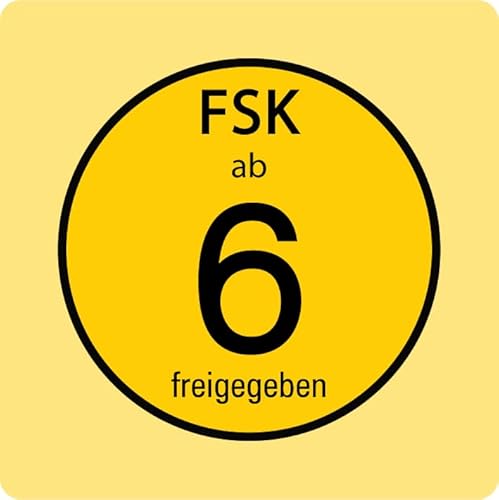 Aufkleber Hinweis Alterseinstufung „FSK ab 6“ Symbol Schild Folie selbstklebend gelb | 5-40cm Made in Germany, Größen Name: 10x10cm von MBS-SIGNS