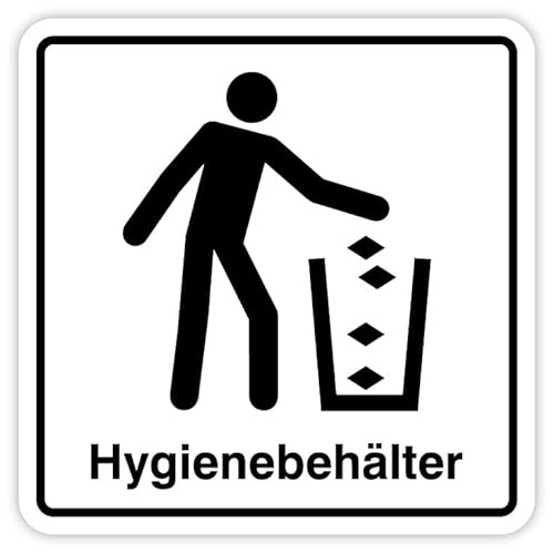 Aufkleber Hinweis Symbol „Hygienebehälter“ Schild Folie selbstklebend | 5-30cm Made in Germany, Größen Name: 30x30cm von MBS-SIGNS