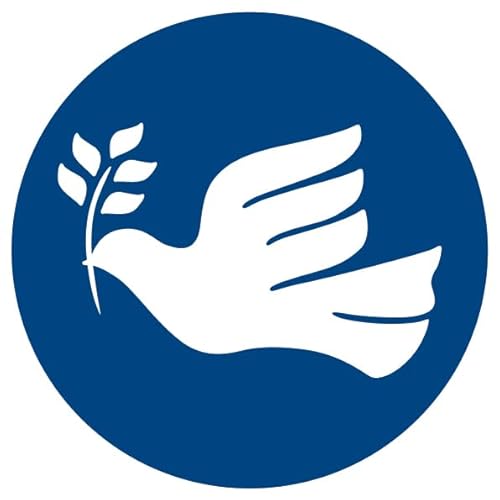 Aufkleber #Peace #Frieden „Friedenstaube blau/weiß“ Symbol Folie selbstklebend | Ø5-30cm Made in Germany, Größen Name: Ø10 cm von MBS-SIGNS