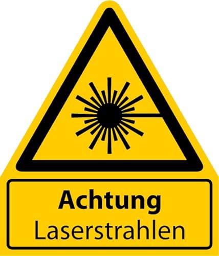 Aufkleber Warnaufkleber „Achtung Laserstrahlen“ Warnung Warnschild Folie signalgelb ähnl. ISO 7010 | Größen wählbar Made in Germany, Größen Name: 315x490 mm von MBS-SIGNS