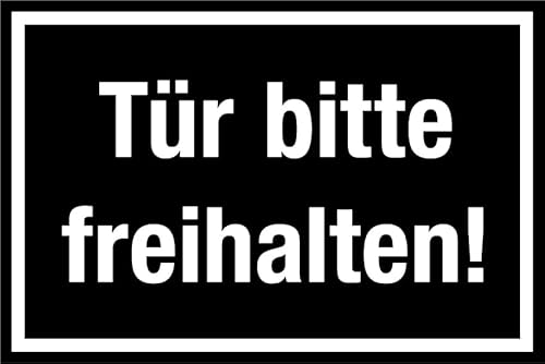 Türaufkleber „Tür bitte freihalten!“ Hinweis Farbiger Hintergrund | Varianten wählbar Made in Germany, Größen Name: Schwarz | Weiss, Material: 15x10 cm von MBS-SIGNS