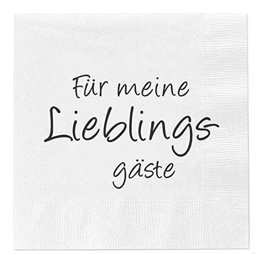 40 Stück Servietten Papierservietten mit Sprüche 3-lagig 33x33cm Feier Party Geburtstag Gäste Tischdeko (Für meine Lieblingsgäste) von MC-Trend