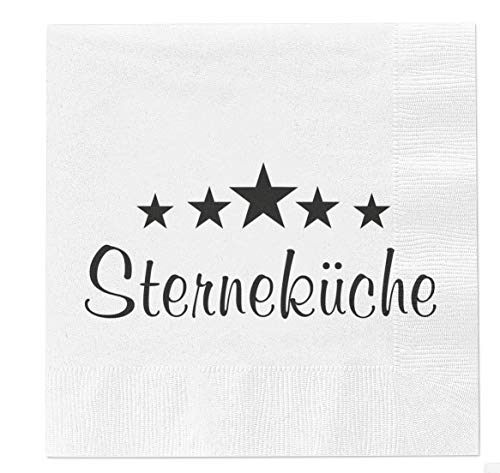 40 Stück Servietten Papierservietten mit Sprüche 3-lagig 33x33cm Feier Party Geburtstag Gäste Tischdeko (Sterneküche) von MC-Trend