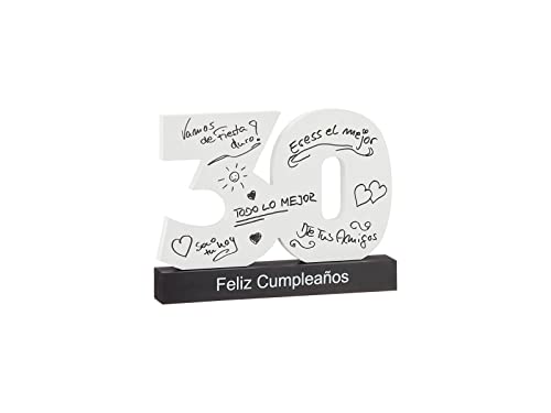 XL Gästebuch zum 30. Geburtstag spanisch aus Holz Happy Birthday zum Beschriften kreative DIY Geschenk-Idee (30. Spanien) von MC-Trend