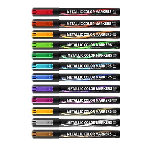 Metallic Marker Stifte Set Von 12 Verschiedenen Farben Farbstift Set Für Scrapbooking Fotoalbum Art Rock Painting von MCAOAL