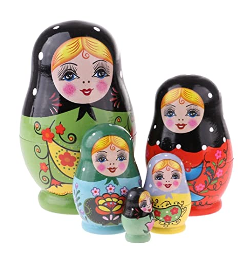 MCLIUJIA Russische Matroschka Puppen 5 Stück Schachtelpuppen Russische Puppe Babuschka Tischdekoration Aus Holz Nistpuppen Russische von MCLIUJIA