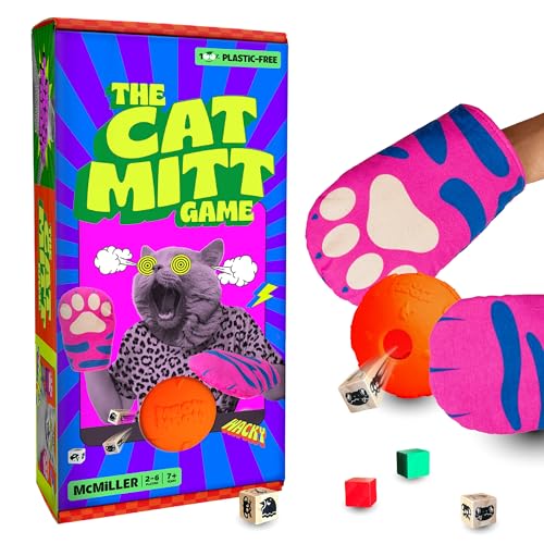 The Cat Mitt Game - Hiss-Terically Fun Partyspiel für die ganze Familie! plastikfrei, Eco Brettspiel, Ofenhandschuh Spieleabend, Tischplatte, Strategie, lustige Familie, Sommer, bestes von MCMILLER ENTERTAINMENT