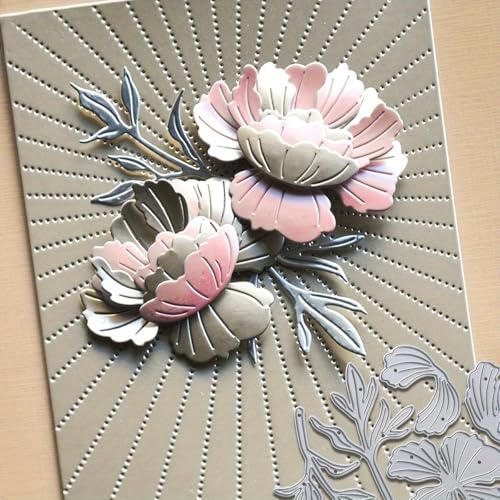 Metall-Stanzform mit Pfingstrosenblüten für Scrapbooking, aufwendige 3D-Blüten-Stanzformen für handgefertigte Karten und Kunstjournale von MCPOOX