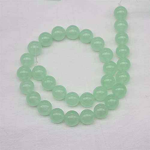 Kristall-Zubehör, DIY-Naturstein, handgefertigt, DIY-Armband, smaragdgrüner Chalcedon, lose Perlen, runde Perlen, halbfertige Perlen xiaguolingsm(10mm) von MCQWOMFQAK