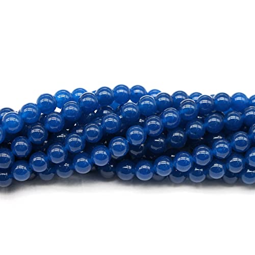 Kristall-Zubehör, DIY-Naturstein-DIY-Armband, natürlicher blauer Achat, lose Perlen, Armband, Halskette, halbfertige Perlen xiaguolingsm(Blue,12mm) von MCQWOMFQAK