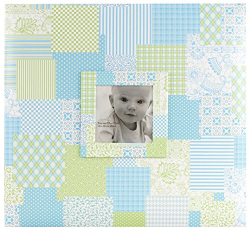 MCS MBI Baby Sammelalbum im Patchwork-Design, 30,5 cm auf 30,5 cm, Farbe blau Babyblau blau von MCS