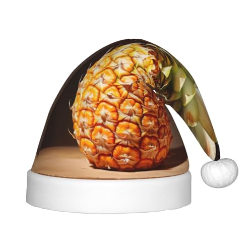 MDATT Ananas-Malerei, Weihnachtsmannmütze, Geschenk-Set für Unisex, Teenager, Weihnachten, Neujahr, Party, Kopfbedeckung, 1 Stück von MDATT