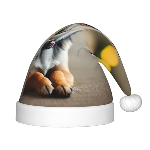 MDATT Chihuahua-Hund, 1 Stück, Weihnachtsmannmützen, Geschenk-Set für Unisex, Teenager, Weihnachten, Neujahr, Party, Kopfbedeckung von MDATT