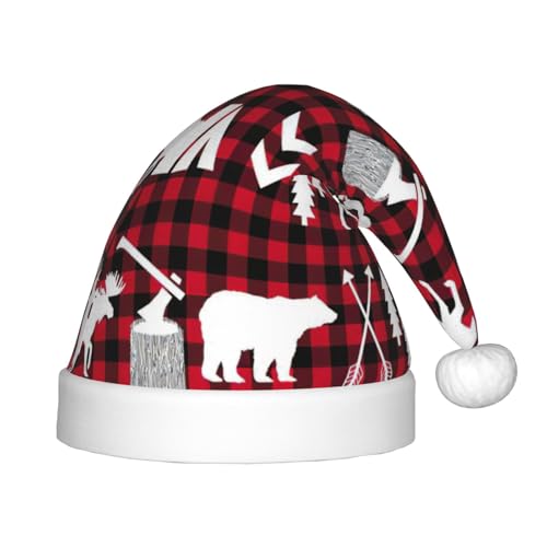 MDATT Kuh Hirsch Baum Weihnachtsmütze Weihnachtsmütze Weihnachtsmann Hüte für Jugendliche Unisex Xmas Hut für Neujahr Festliche Feiertagsparty von MDATT