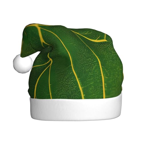 MDATT Weihnachtsmütze mit grünen Blättern und Adern, Weihnachtsmütze, lustige Hüte für Erwachsene, Party-Kostüm-Zubehör von MDATT