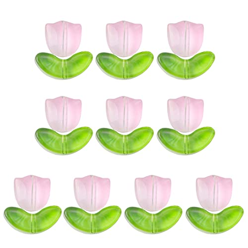 MDHQ Blumen-Charm-Set mit kleinen Löchern, Blumen-Charm-Perlen-Set für Schmuckherstellung, 8 Farben, 10 Stück von MDHQ