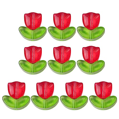 MDHQ Blumen-Charm-Set mit kleinen Löchern, Blumen-Charm-Perlen-Set für Schmuckherstellung, 8 Farben, 10 Stück von MDHQ