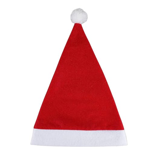 MDHQ Damen-Kopfschmuck, Weihnachtsmannmütze, Vliesstoff und weiße Krempe, für Weihnachtsfeiern, Verkleidungen, Cosplay, Farbe von MDHQ