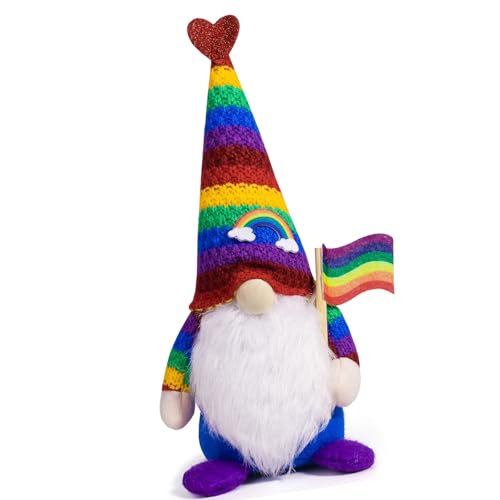 MDHQ Dekorative gesichtslose Puppenfigur, Regenbogen-Festival, gesichtslose Puppenfigur, weiche Plüsch-Dekorationen für Zuhause und Büro von MDHQ