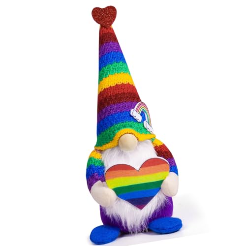 MDHQ Dekorative gesichtslose Puppenfigur, Regenbogen-Festival, gesichtslose Puppenfigur, weiche Plüsch-Dekorationen für Zuhause und Büro von MDHQ